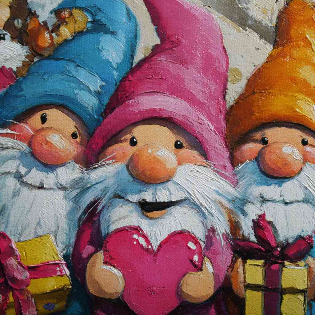 Colorful Heart Gnomes — Diamond Painting Kit design