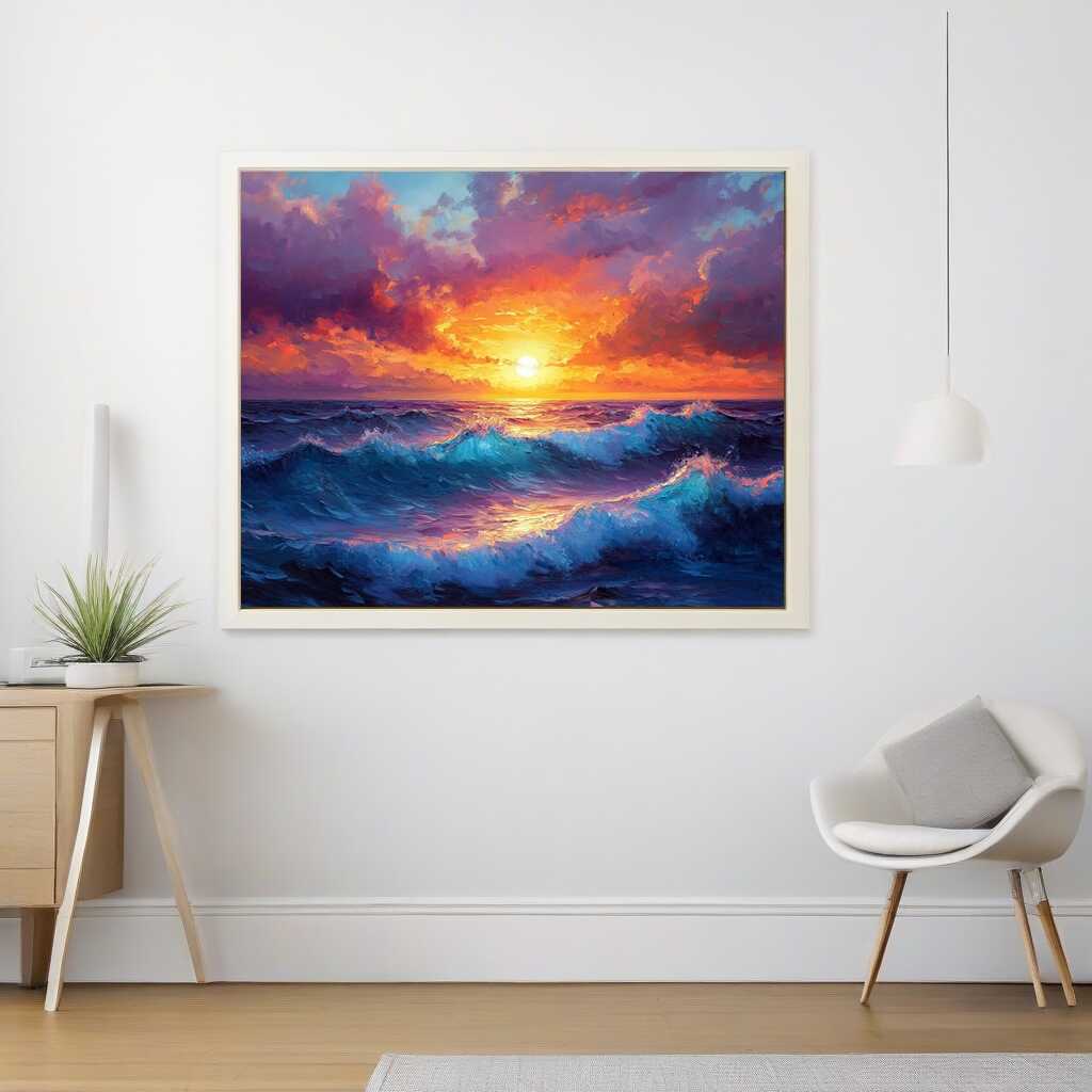 Sunfire on the Ocean — Diamond Painting Kit, product view 2