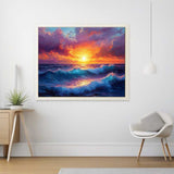 Sunfire on the Ocean — Diamond Painting Kit, product view 2