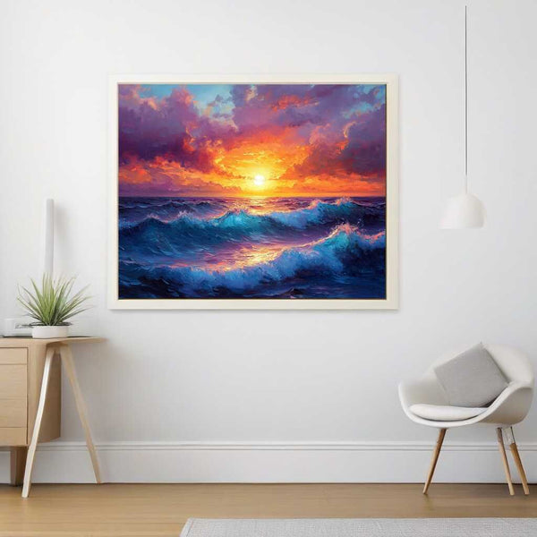 Sunfire on the Ocean — Diamond Painting Kit, product view 2