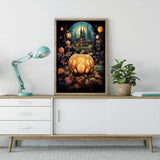 Luminous pumpkin, windowsill — Diamond Painting Kit, product view 3