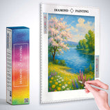 Spring Poetry by the Lake — Diamond Painting Kit, product view 3