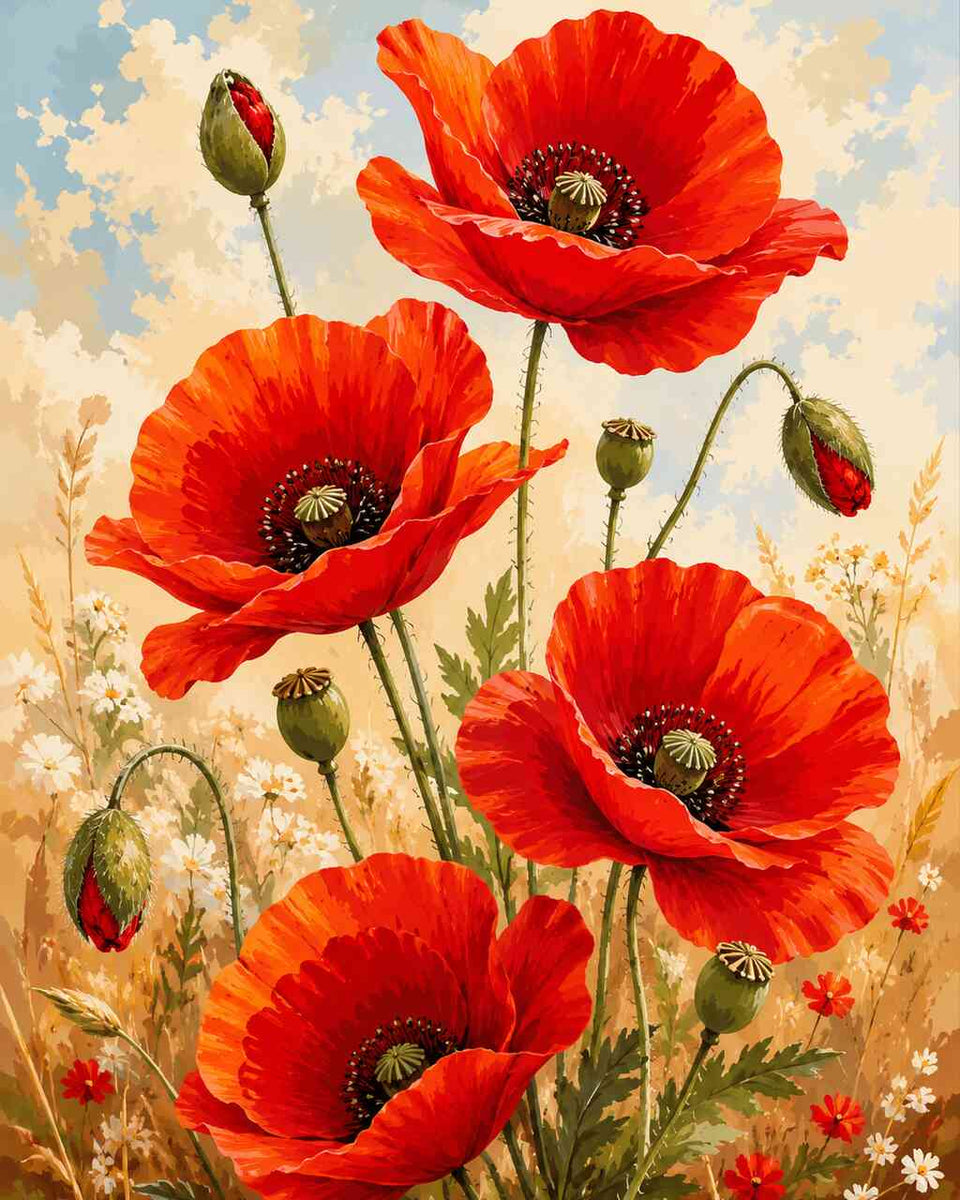 Summer in the Poppy Field — Diamond Painting Kit design