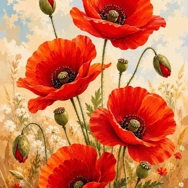 Summer in the Poppy Field — Diamond Painting Kit design