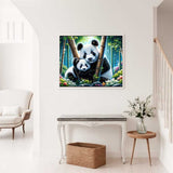 Panda Family among Tree Trunks — Diamond Painting Kit, product view 2