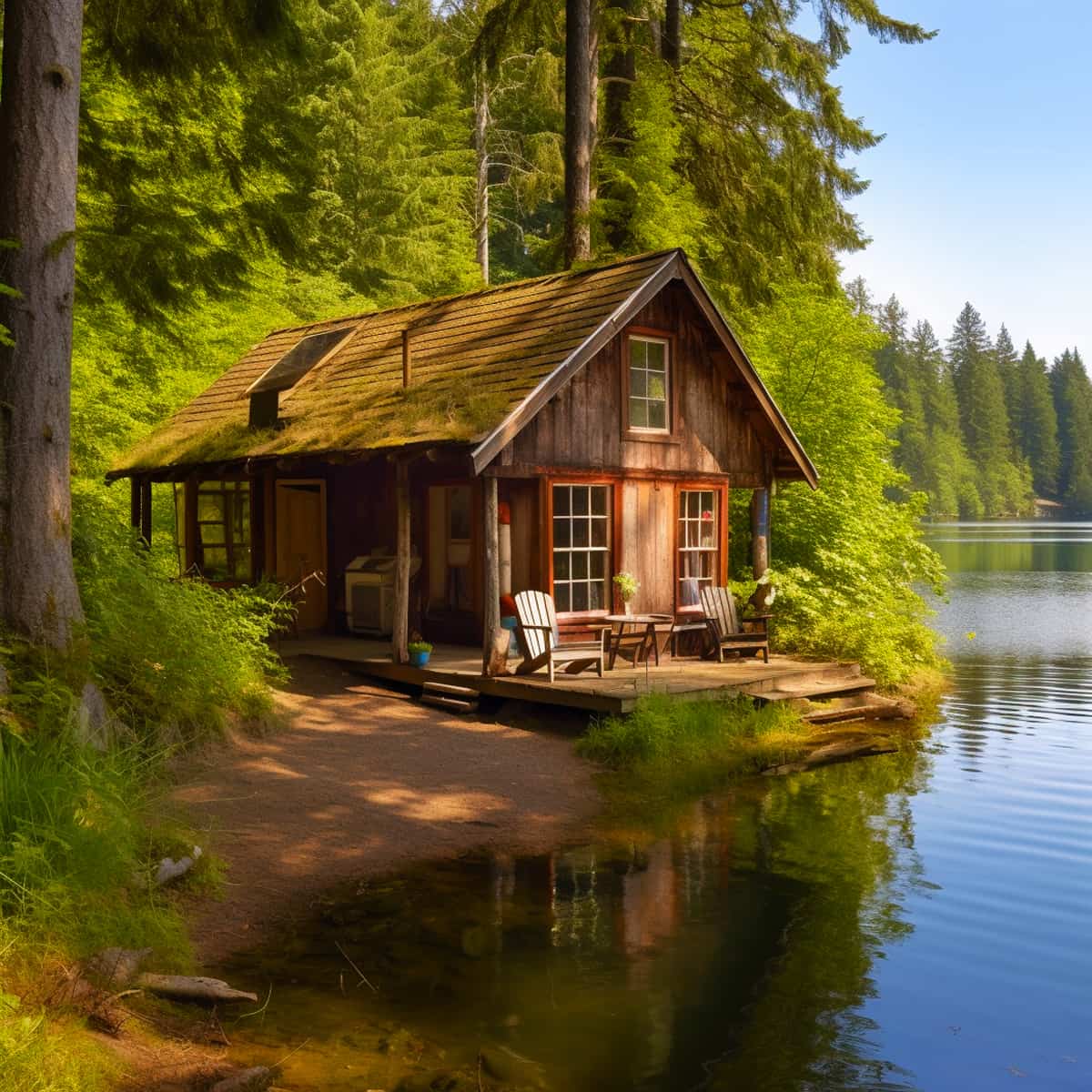 House on the lakeshore — Diamond Painting Kit design