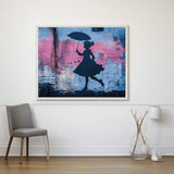 Dancing in Shadow and Rain, Street Art Style — Diamond Painting Kit, product view 2