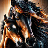Mare with foal — Diamond Painting Kit design