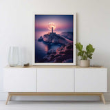 Lighthouse, full moon — Diamond Painting Kit, product view 2