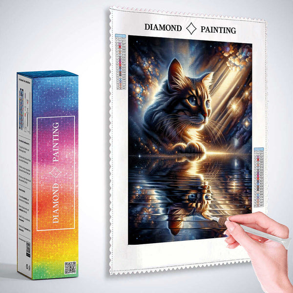 Cat mirror image — Diamond Painting Kit, product view 3