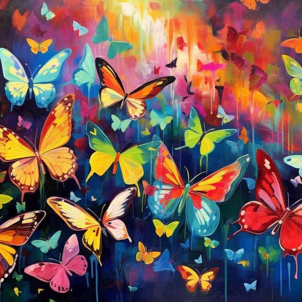 A Symphony of Colorful Butterflies — Diamond Painting Kit design