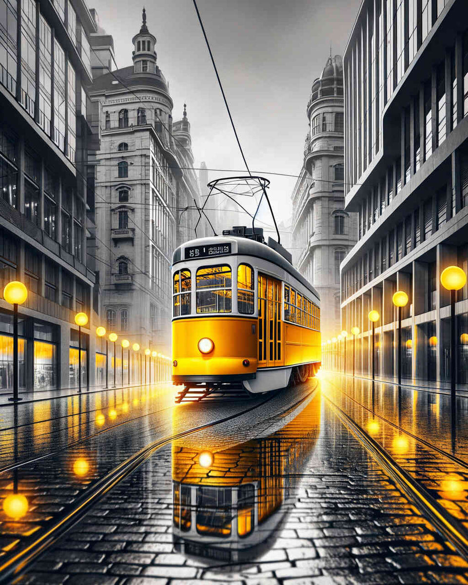 Yellow Tram — Diamond Painting Kit design