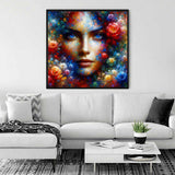 Woman with blue eyes — AB Diamond Painting Kit, product view 2