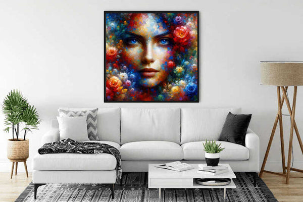 Woman with blue eyes — AB Diamond Painting Kit, product view 2
