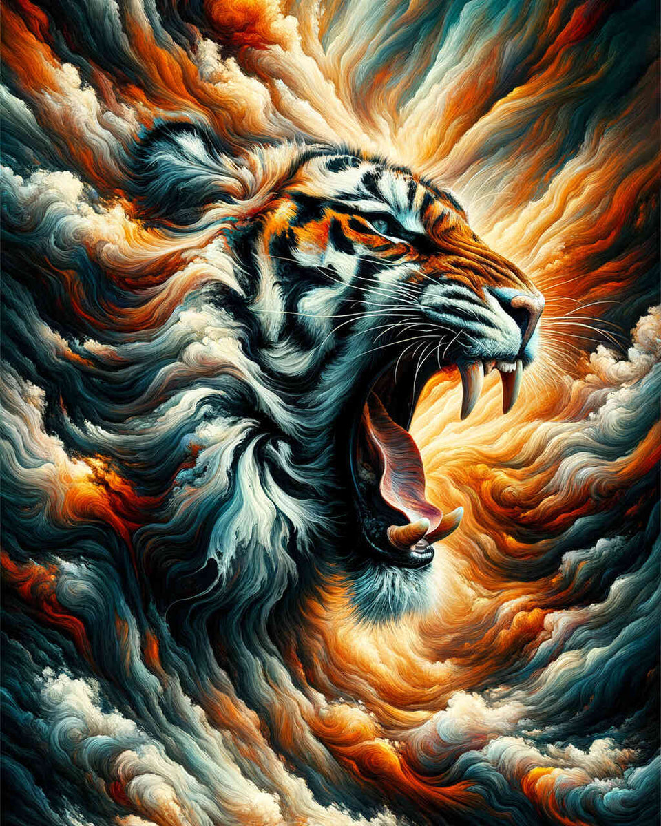 Roaring Tiger — Diamond Painting Kit design