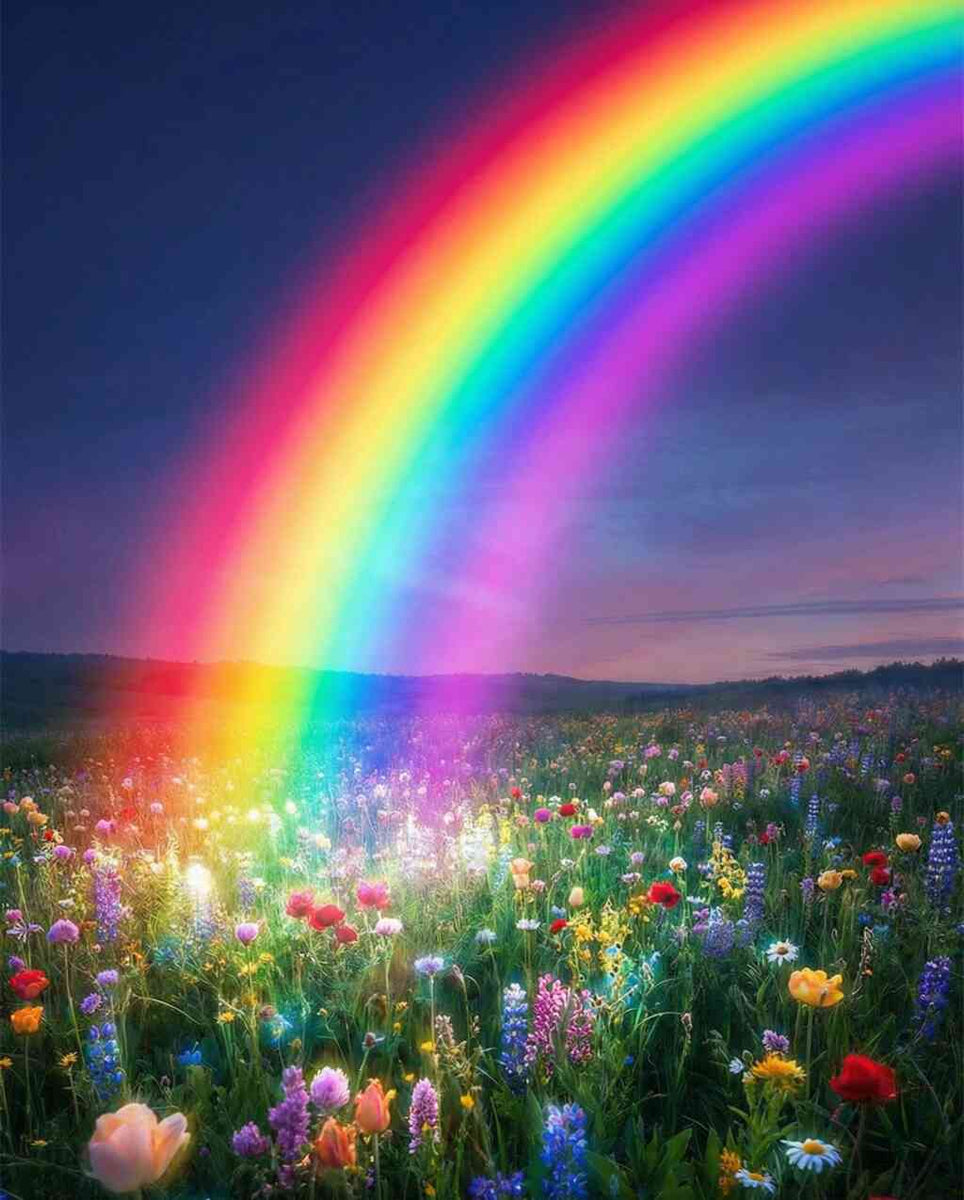 Rainbow Magic over the Meadow — Diamond Painting Kit design