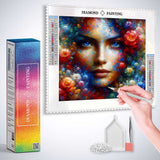 Woman with blue eyes — AB Diamond Painting Kit, product view 3