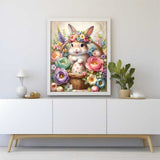 Bunny in flower basket — Diamond Painting Kit, product view 2