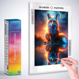 Fox mirror image, colored — Diamond Painting Kit, product view 3