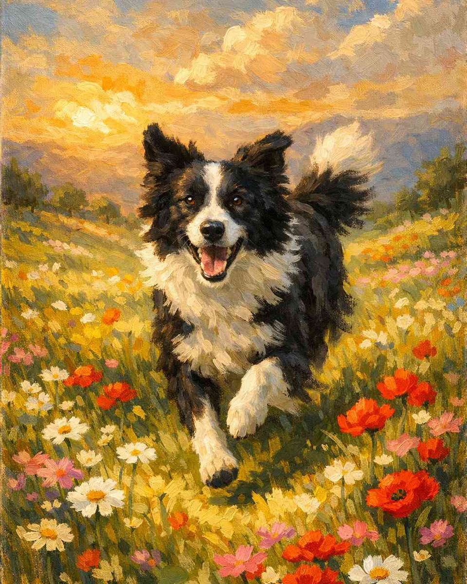 A Dog's Golden Hour — Diamond Painting Kit design