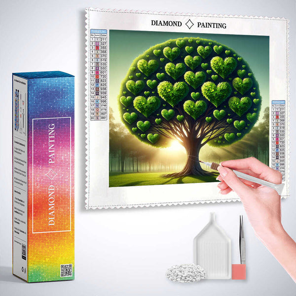 Heart Tree: Magic of Nature — Diamond Painting Kit, product view 3