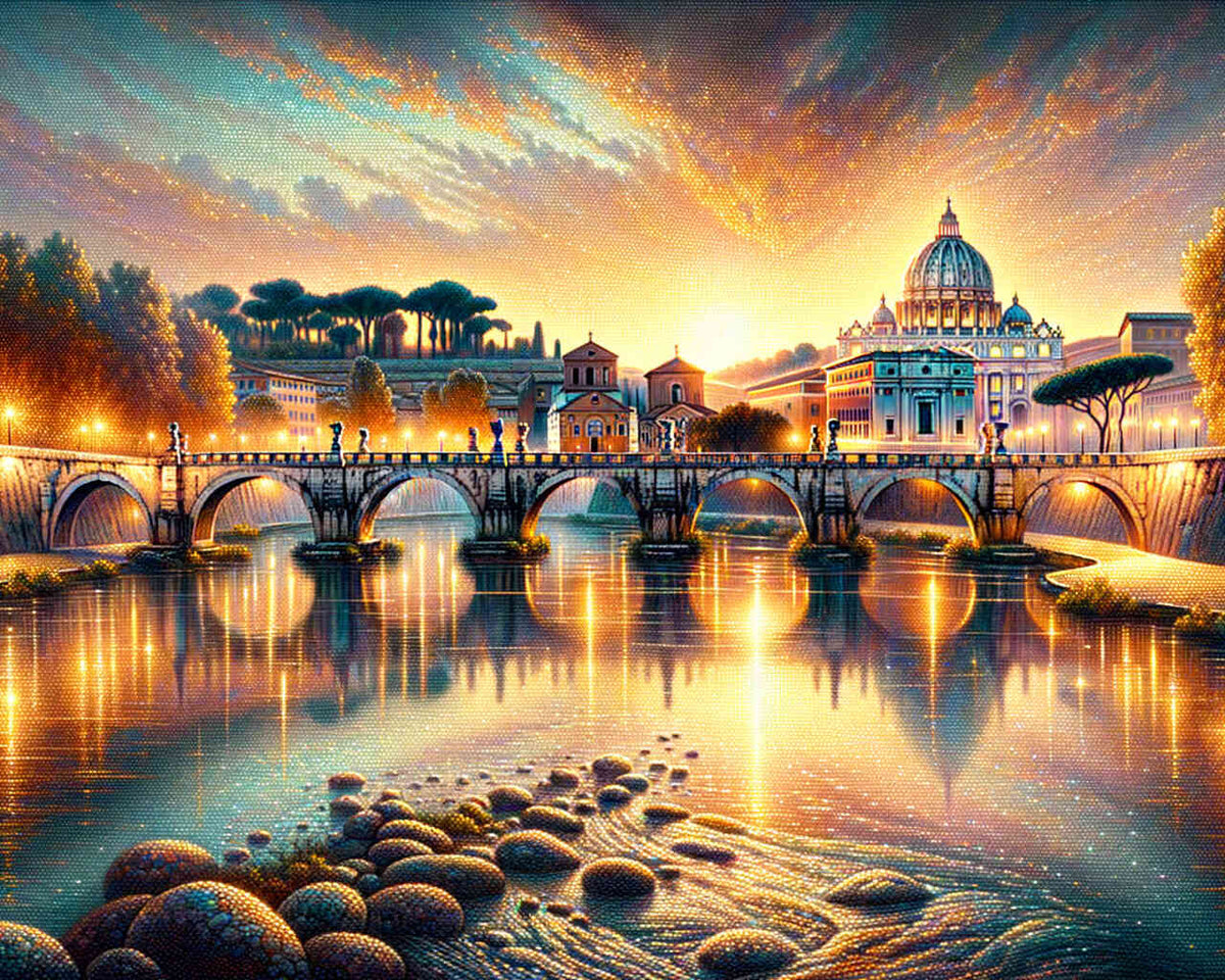 The Bridge of Angels in Rome — Diamond Painting Kit design