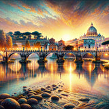 The Bridge of Angels in Rome — Diamond Painting Kit design