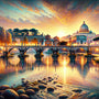 The Bridge of Angels in Rome — Diamond Painting Kit design