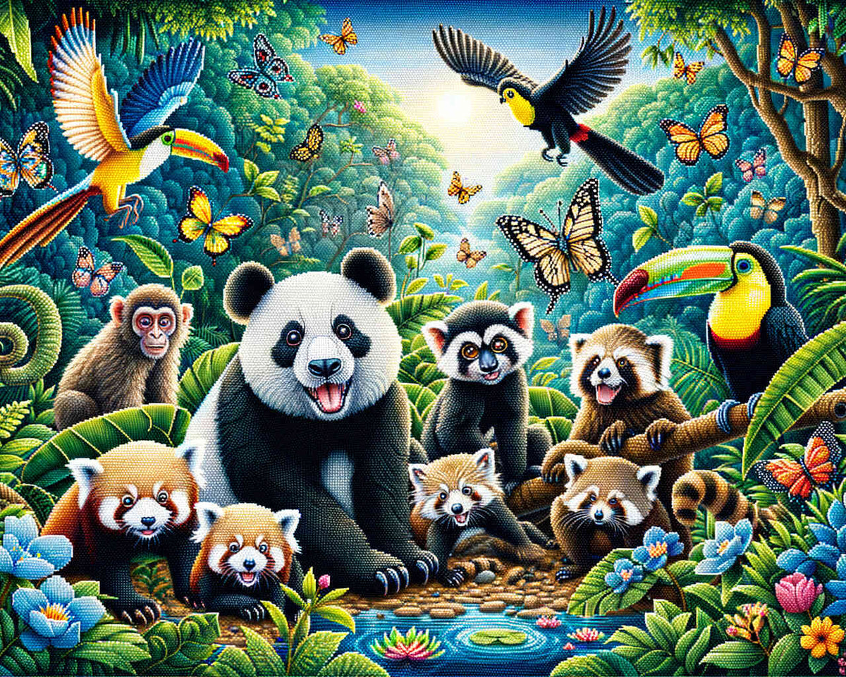 Jungle Friends — Diamond Painting Kit design