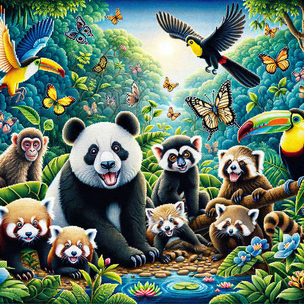 Jungle Friends — Diamond Painting Kit design