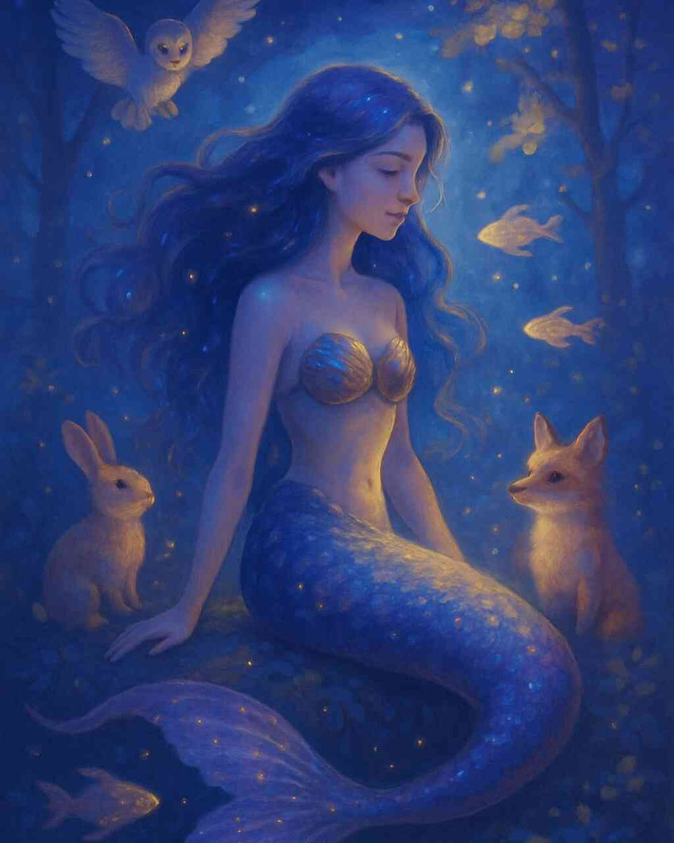 The Mermaid's Quiet World — Diamond Painting Kit design