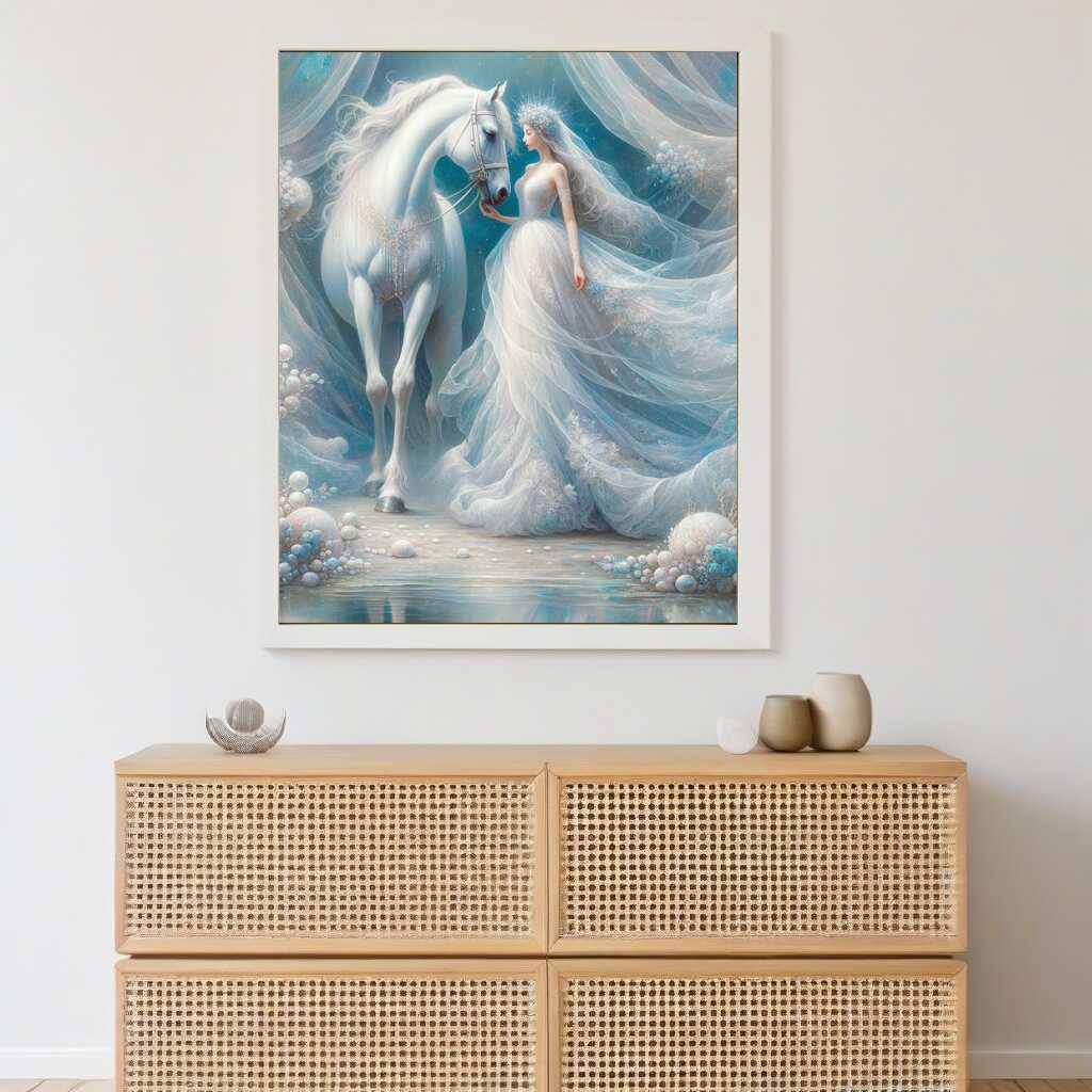 Bride with white horse — Diamond Painting Kit, product view 2