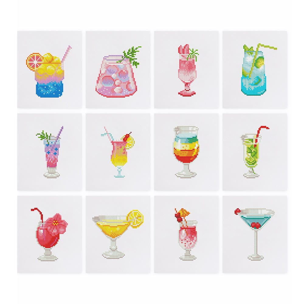 Colorful Cocktail Dreams, Set of 12 — Mini Diamond Painting Set design