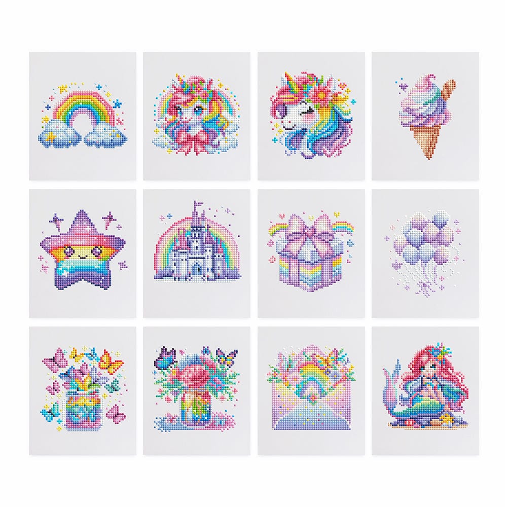 Enchanted Fantasy World, Set of 12 — Mini Diamond Painting Set design