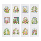 Floral Windows, Set of 12 — Mini Diamond Painting Set design
