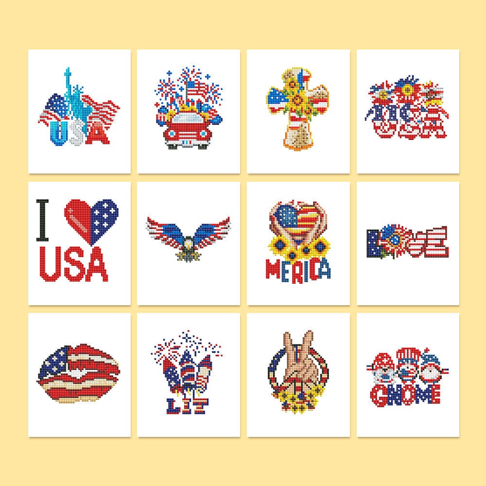 USA Collection, Set of 12 — Mini Diamond Painting Set, product view 2