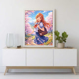 Anime Spring in the Cherry Blossoms — Diamond Painting Kit, product view 2