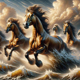 Brown Horses at a Gallop — Diamond Painting Kit design
