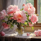Morning Light and Peonies — Diamond Painting Kit design