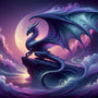 Dragon beneath a Purple Sky — Diamond Painting Kit design
