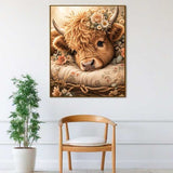 Highland Calf in a Flower Basket — Diamond Painting Kit, product view 2