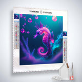 Purple Seahorse — AB Diamond Painting Kit, product view 2