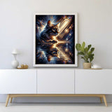 Cat mirror image — Diamond Painting Kit, product view 2