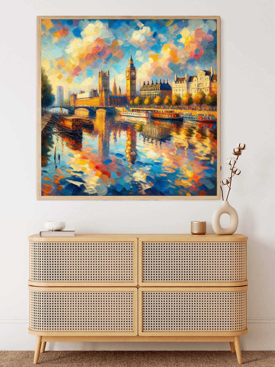 Flow of colors: London in the evening glow — Diamond Painting Kit, product view 2