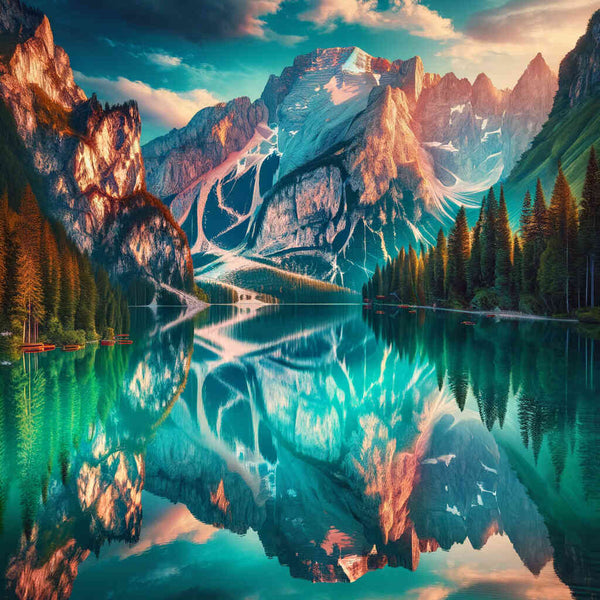 Crystal clear mountain lake — Diamond Painting Kit design