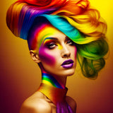 Woman with rainbow hairstyle — AB Diamond Painting Kit design