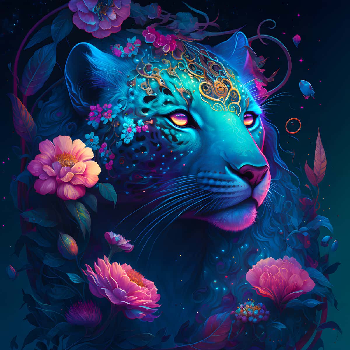 Mystic cat of prey — AB Diamond Painting Kit design