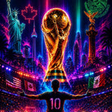 Soccer in Neon Lights — Diamond Painting Kit design
