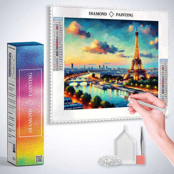 Evening glow in Paris — Diamond Painting Kit, product view 3