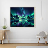 Green Aurora over the Lake — Diamond Painting Kit, product view 2